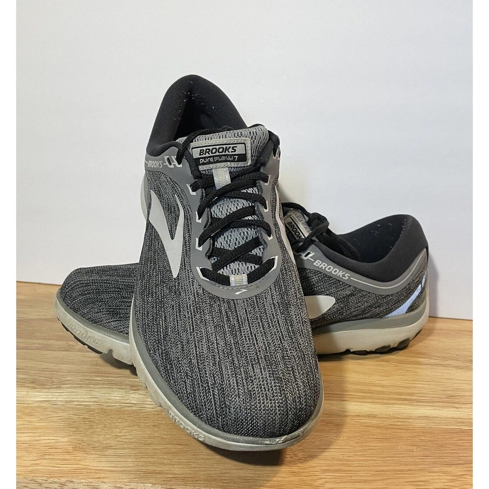 Brooks Womens Pureflow 7 Running Shoes Gray 1202621B055 Low Top Lace Up 12B